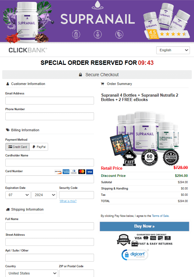 SupraNail Official Website Secure Order Page